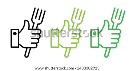 Dining Joy Line Icon. Taste Experience icon in outline and solid flat style.