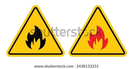 Flammable Material Warning. Risk of Fire Hazard. Caution Sign for Explosive Substances.