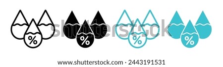 Environmental Humidity and Moisture Icons. Atmospheric Water Content and Weather Symbols.