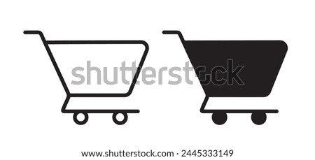Shopping Experience and Cart Icon Set. Retail Browsing and Consumer Activity Symbols.