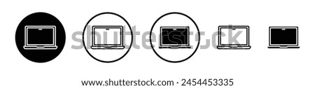 Laptop Device Icon Set. Portable Computer Vector Symbol.