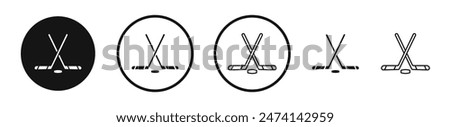 Hockey Sticks Icon Set. Icon of Crossed Ice Hockey Sticks.