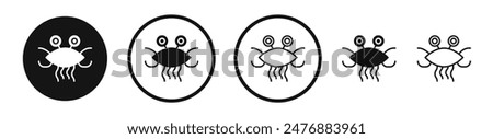 Spaghetti Monster Flying flat liner icon set.