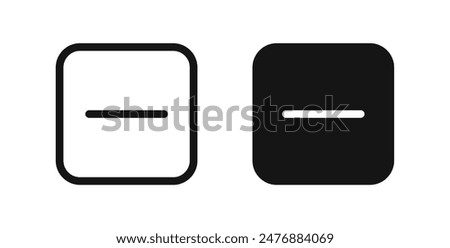 Window Minimize flat liner icon set.