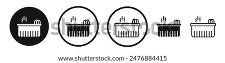 Hot tub flat liner icon set.