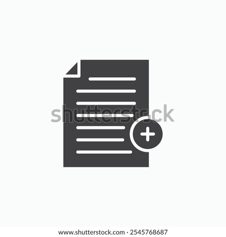 Add document icon in solid style.