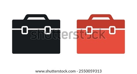 Toolbox icon set in black and colored version