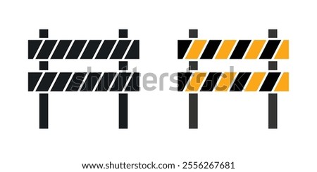 Roadblock icon set in black and colored versions.