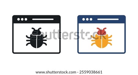 Bug icons in black and colored version