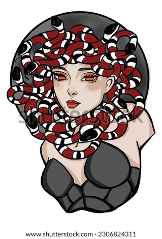 Illustration Meduza girl snake on head