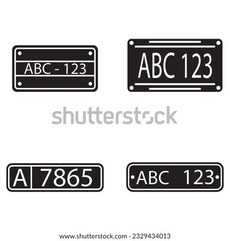 license plate icon vector template illustration logo design