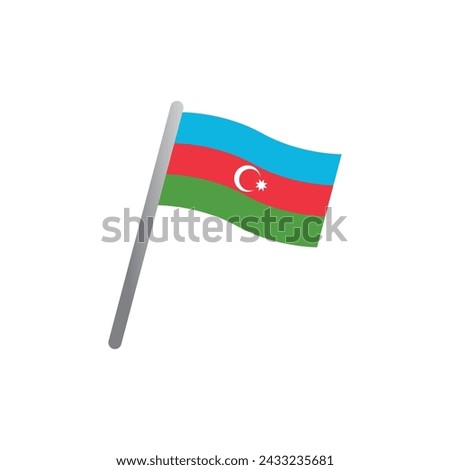 azerbaijan flag vector template illustration logo design