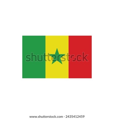 Senegal flag icon vector template illustration logo design