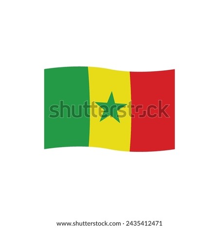 Senegal flag icon vector template illustration logo design