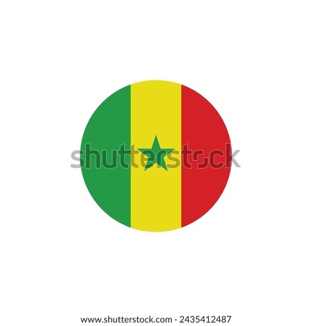 Senegal flag icon vector template illustration logo design