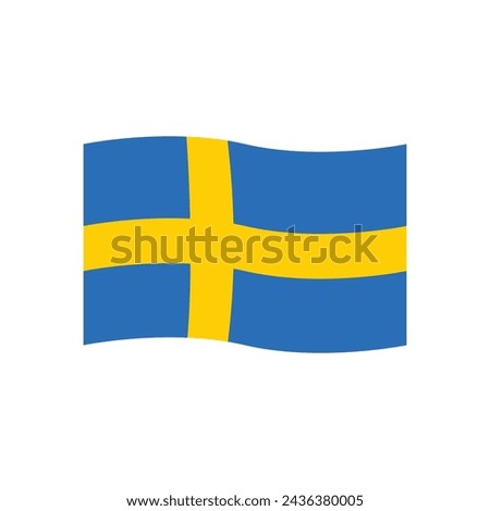 Sweden flag icon vector template illustration logo design