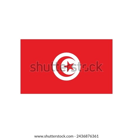 Tunisia flag icon vector template illustration logo design