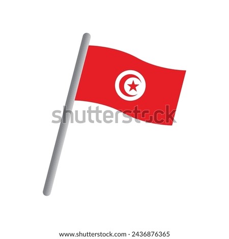 Tunisia flag icon vector template illustration logo design