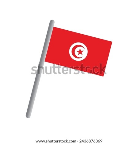 Tunisia flag icon vector template illustration logo design