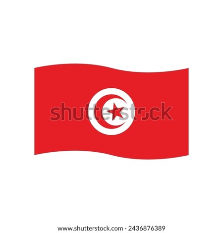 Tunisia flag icon vector template illustration logo design