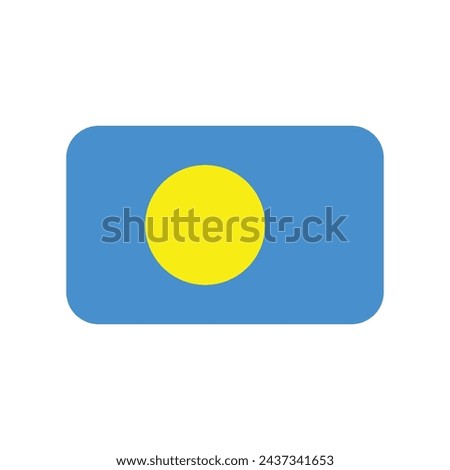 Palau flag icon vector template illustration logo design