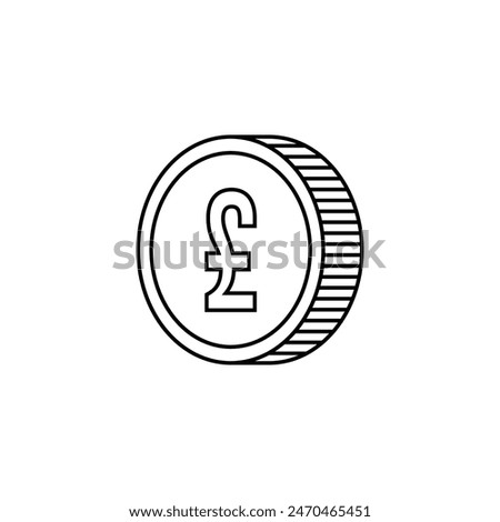 icon coin pound vector template illustration logo design