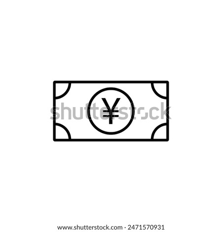 yen banknote icon vector template illustration logo design
