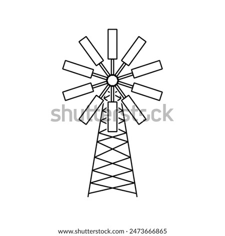 windmill icon vector template illustration logo design