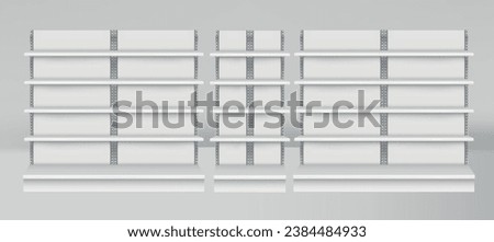 3 Front view on Supermarket Product shelves counter design