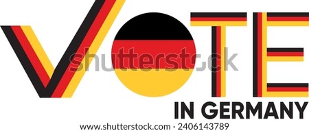 vote word Germany or Federal Republic of Germany style with check mark, vector illustration