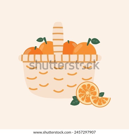 hand drawn doodle minimal flat style illustration vector of cute isolated orange design. For poster, sticker, banner, artwork, social media