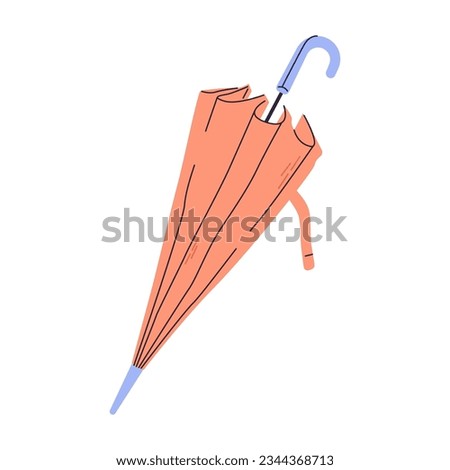 Stylish closed umbrella, isolated vector illustration on a white background in soft colors. Elegant umbrella illustration for web design, banners and stickers