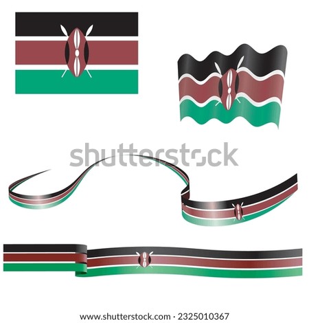 A visually striking vector design of the Kenyan Flag, perfect for enhancing E cards, flyers, and documents with a touch of Kenyan pride and identity.