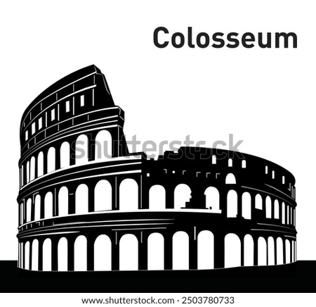 A vector silhouette of the Colosseum, ideal for logos, posters, and educational materials. Easily customizable and scalable for any creative or branding projec