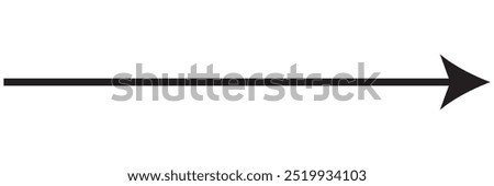 Straight long double vector arrow. Horizontal long straight arrow with two left and right pointers. Black width symbol isolated on white background. 