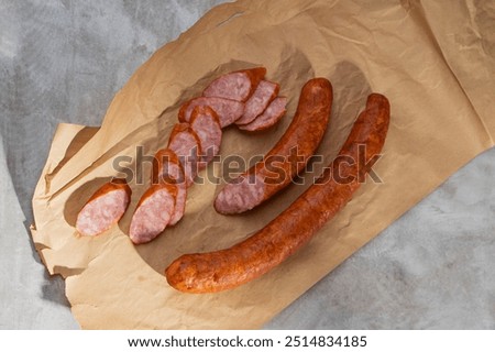 Similar – Image, Stock Photo Meat Sausage Breakfast