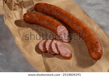 Similar – Image, Stock Photo Meat Sausage Breakfast