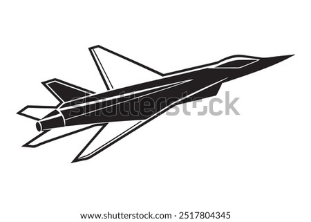  A modern supersonic plane silhouette vector,icon on white background.