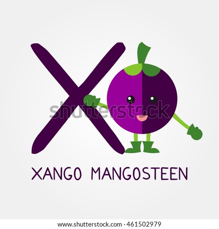Fruits and Vegetables Alphabet for Education. Great for Kids Education and Learning Aid. Letter Y for Xango Mangosteen