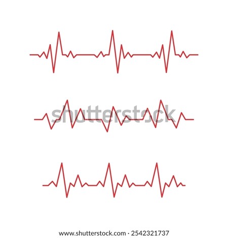 heartbeat pulse editable stroke vector illustration isolated on white backgroud
