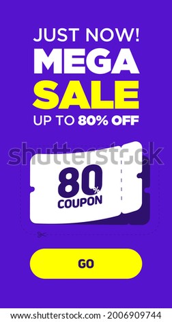 Coupons placed on a purple background
