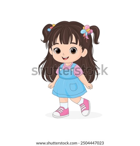 Similar – Image, Stock Photo Cute little girl at beach during summer vacation