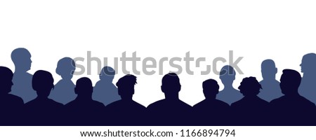 Crowd of people auditorium, silhouette vector. Audience, public, auditory, classroom Stock fotó © 