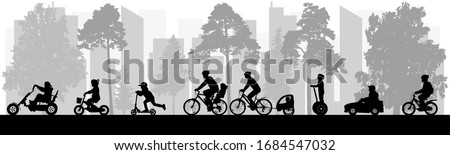 Similar – Image, Stock Photo Positive female cyclist resting on street