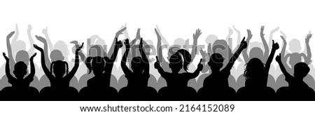 Children auditorium. Silhouette of cheerful kids sitting in chairs. Vector illustration Foto stock © 