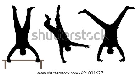 Man upside down silhouette