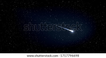 High quality star and comet universe on dark blue background. Astrology horizontal background. Stardust in galaxy. Vector Illustration.