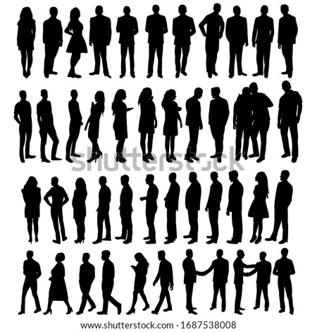 vector silhouette people set