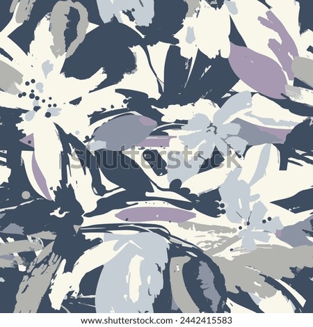 Blue monochrome leves plant forest , Illustration stripe vector print ethnicity botanical fashion colorful drawing beautiful textile ornamental ogee endless ornament seamless trendy endless pattern