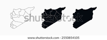 Syria Map vector icon. Map of Syria various styles.